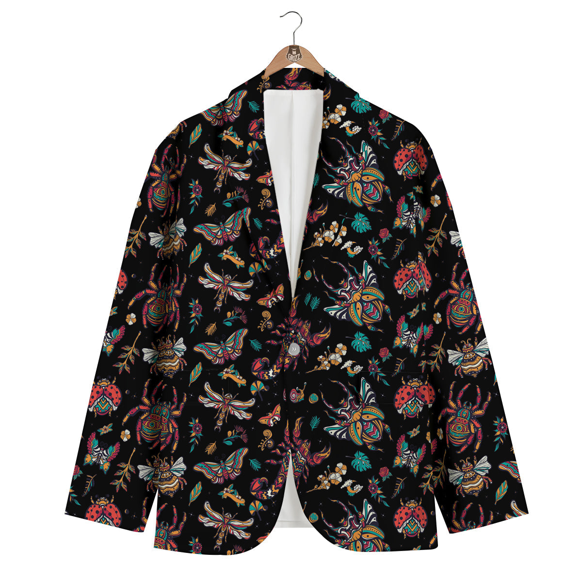 Insect Old School Tattoo Print Pattern Men's Blazer-grizzshop
