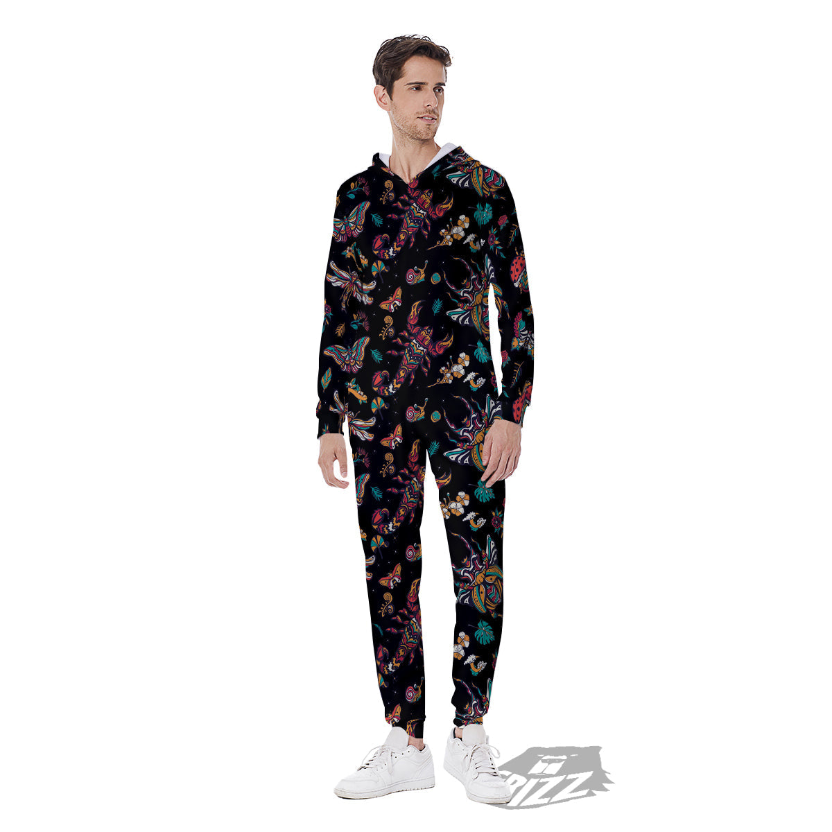 Insect Old School Tattoo Print Pattern Men's Jumpsuit-grizzshop