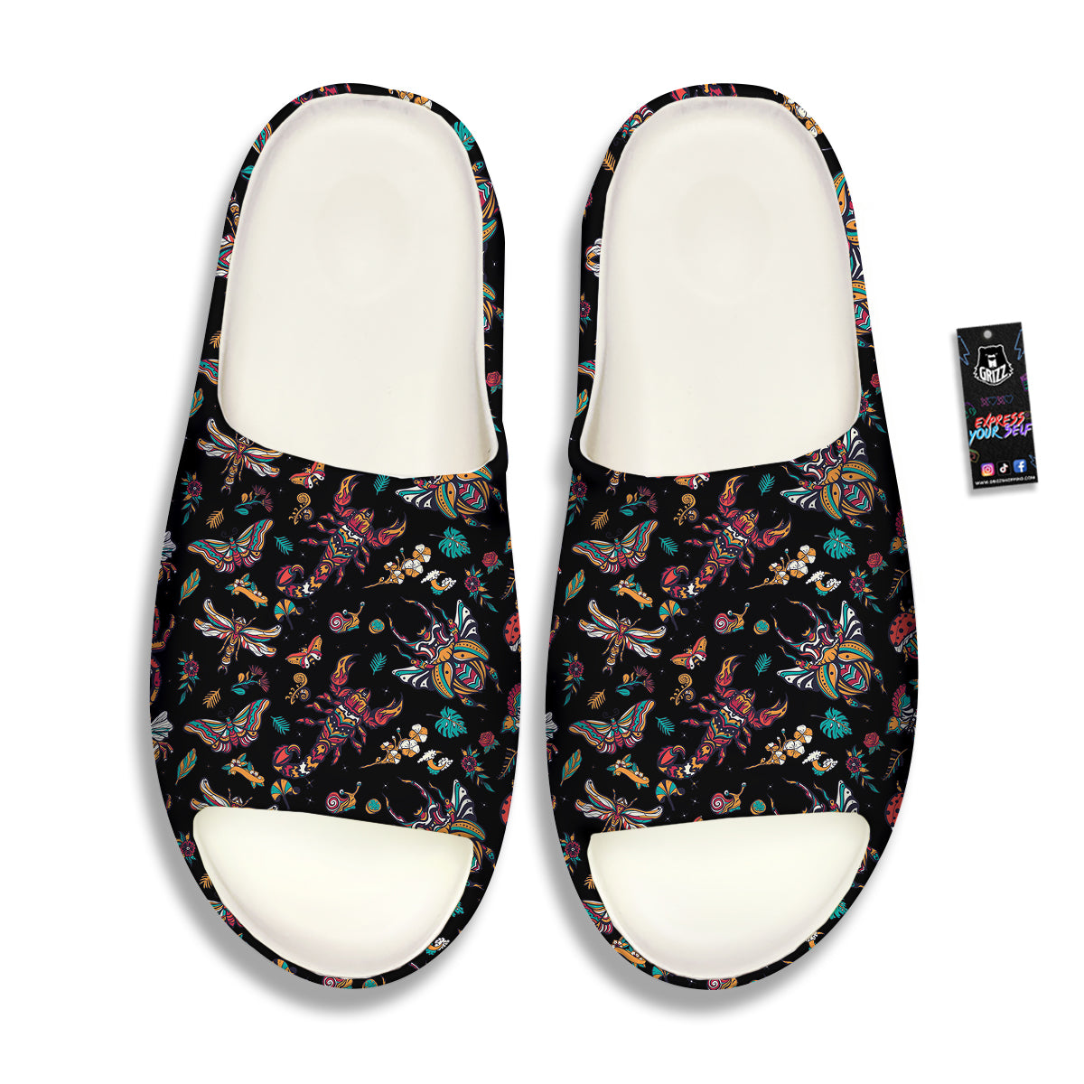 Insect Old School Tattoo Print Pattern Sandals-grizzshop