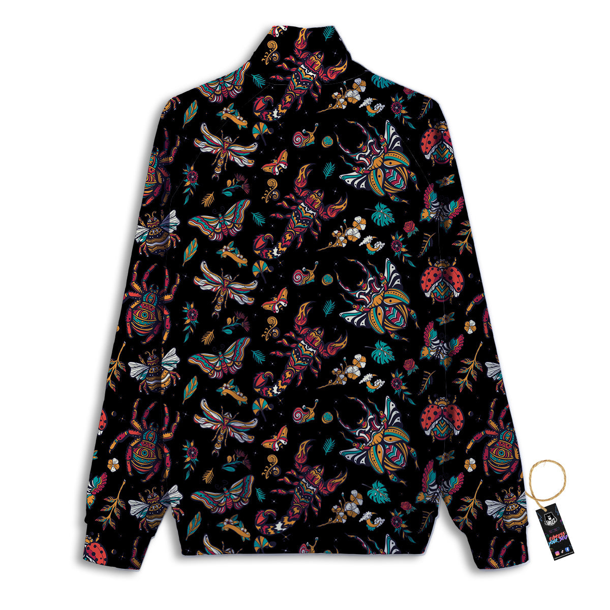 Insect Old School Tattoo Print Pattern Track Jacket-grizzshop