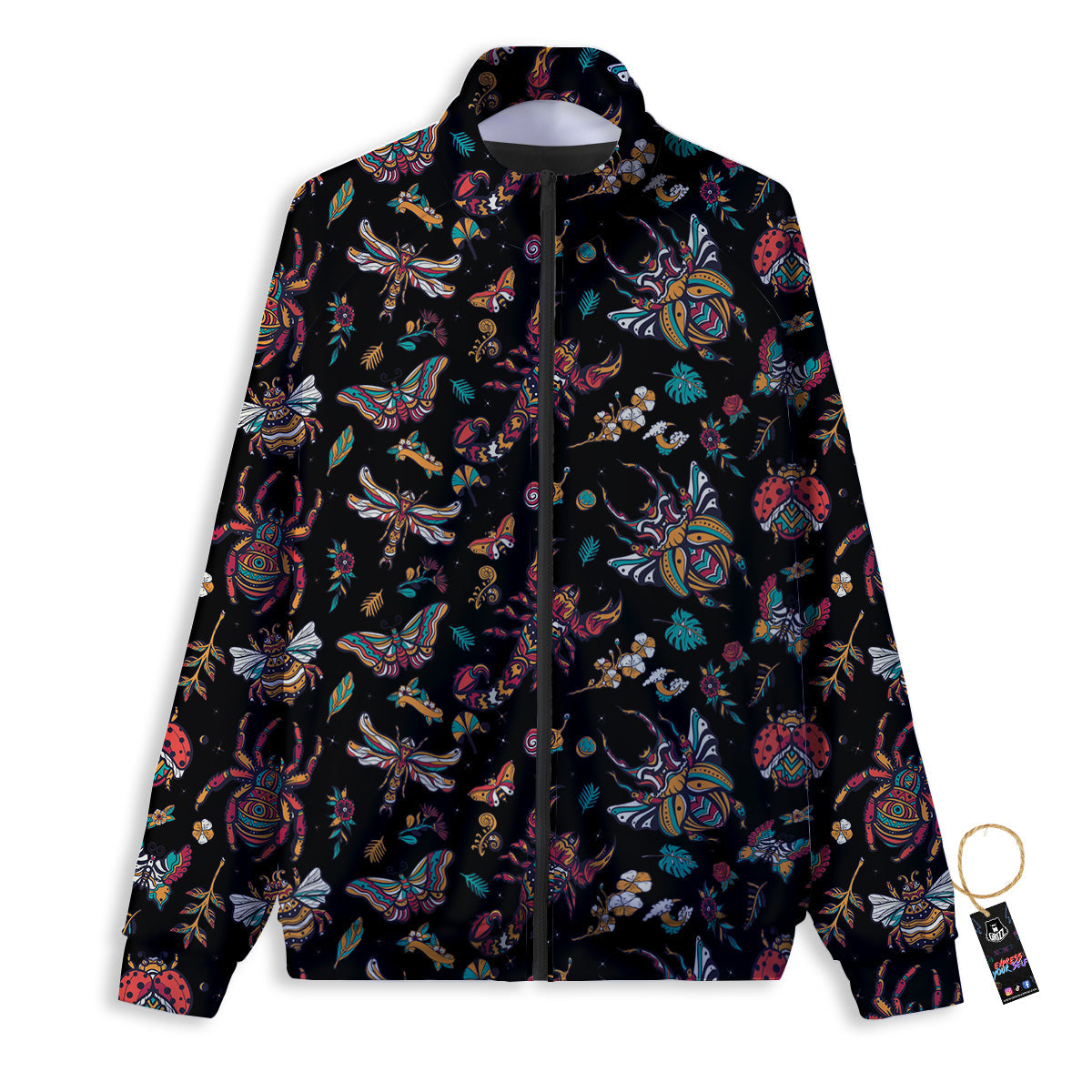 Insect Old School Tattoo Print Pattern Track Jacket-grizzshop