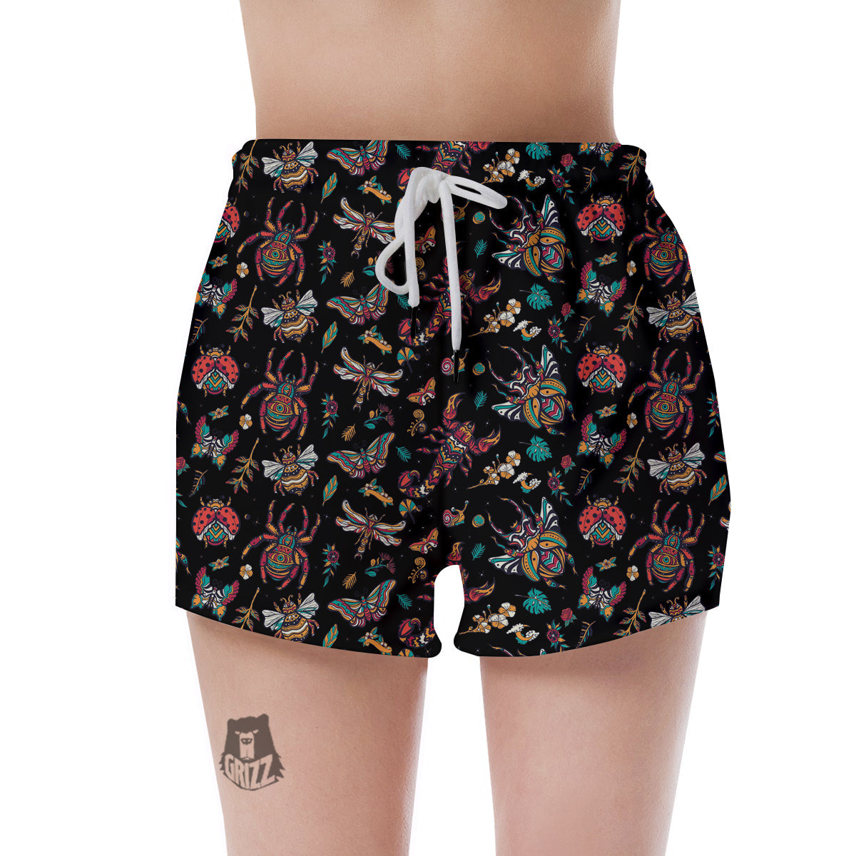 Insect Old School Tattoo Print Pattern Women's Shorts-grizzshop