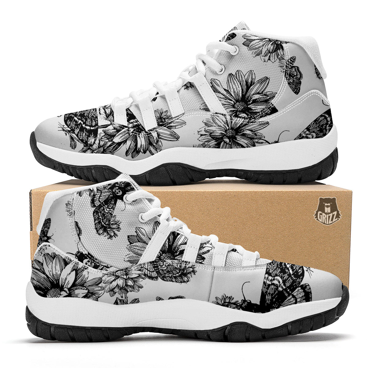 Insect Skull White Bball Shoes-grizzshop