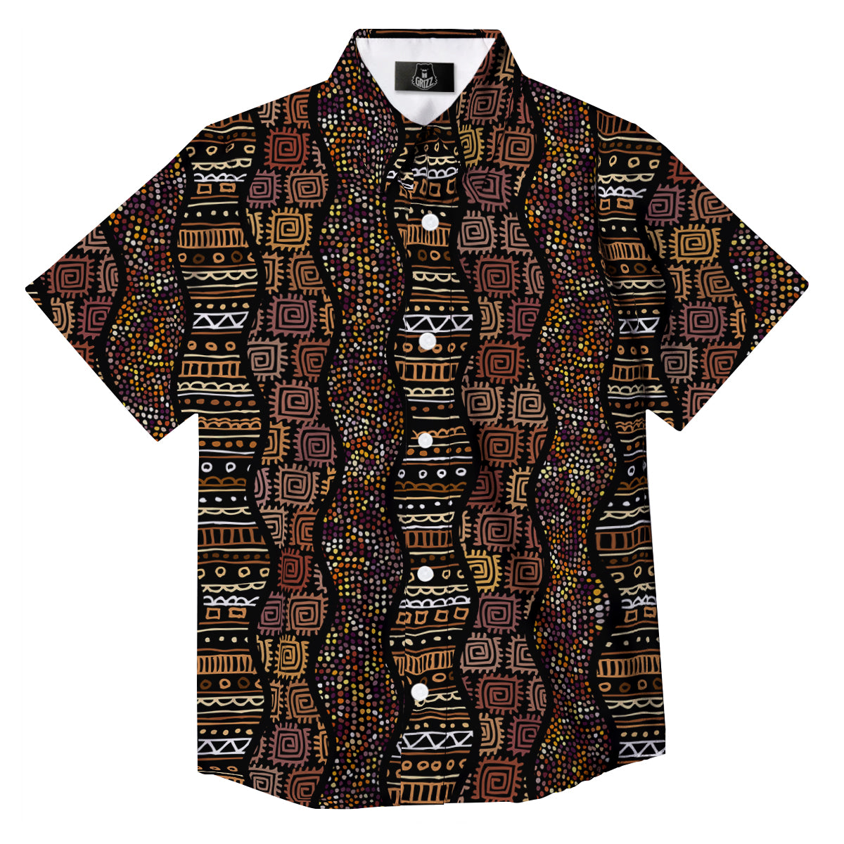 Inspired African Afro Print Pattern Button Up Shirt-grizzshop