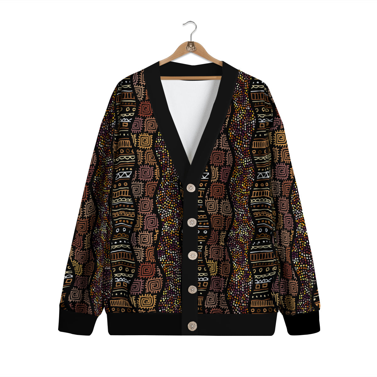 Inspired African Afro Print Pattern Cardigan-grizzshop
