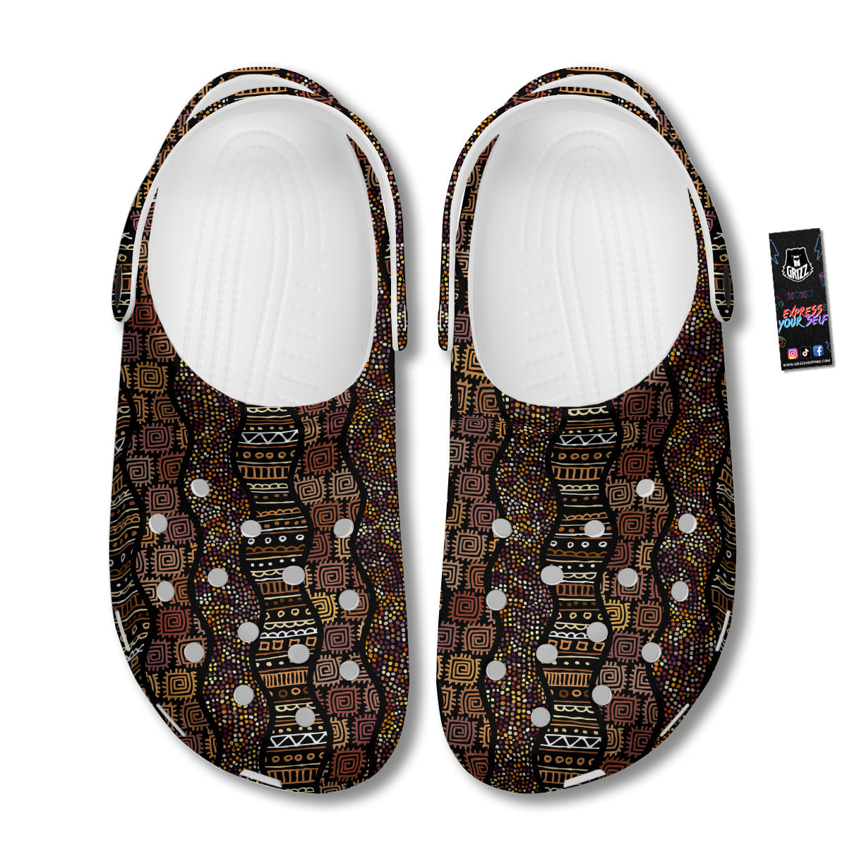 Inspired African Afro Print Pattern Clog-grizzshop