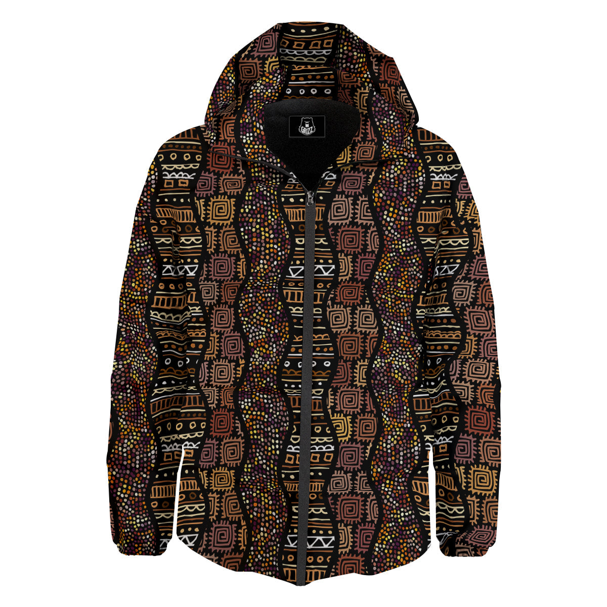 Inspired African Afro Print Pattern Down Jacket-grizzshop