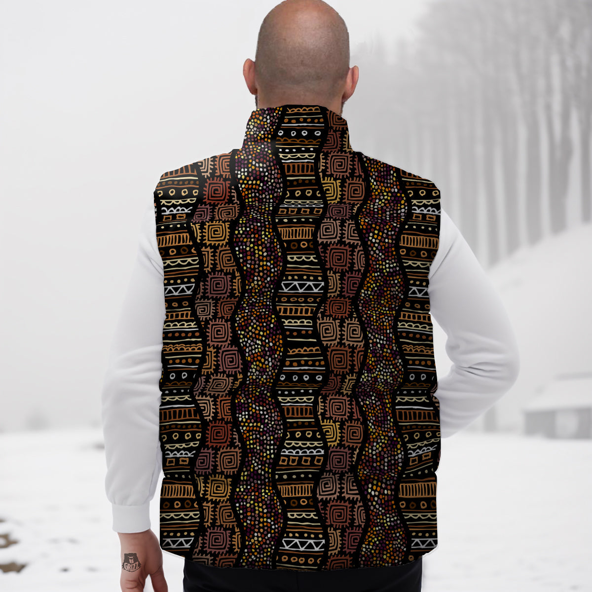 Inspired African Afro Print Pattern Down Vest