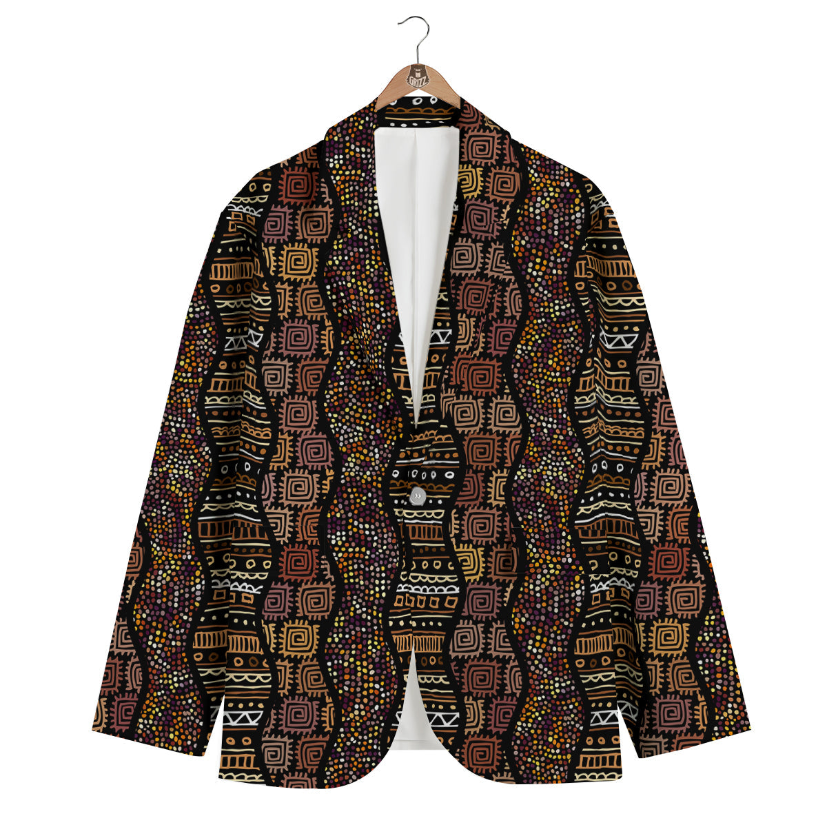 Inspired African Afro Print Pattern Men's Blazer-grizzshop