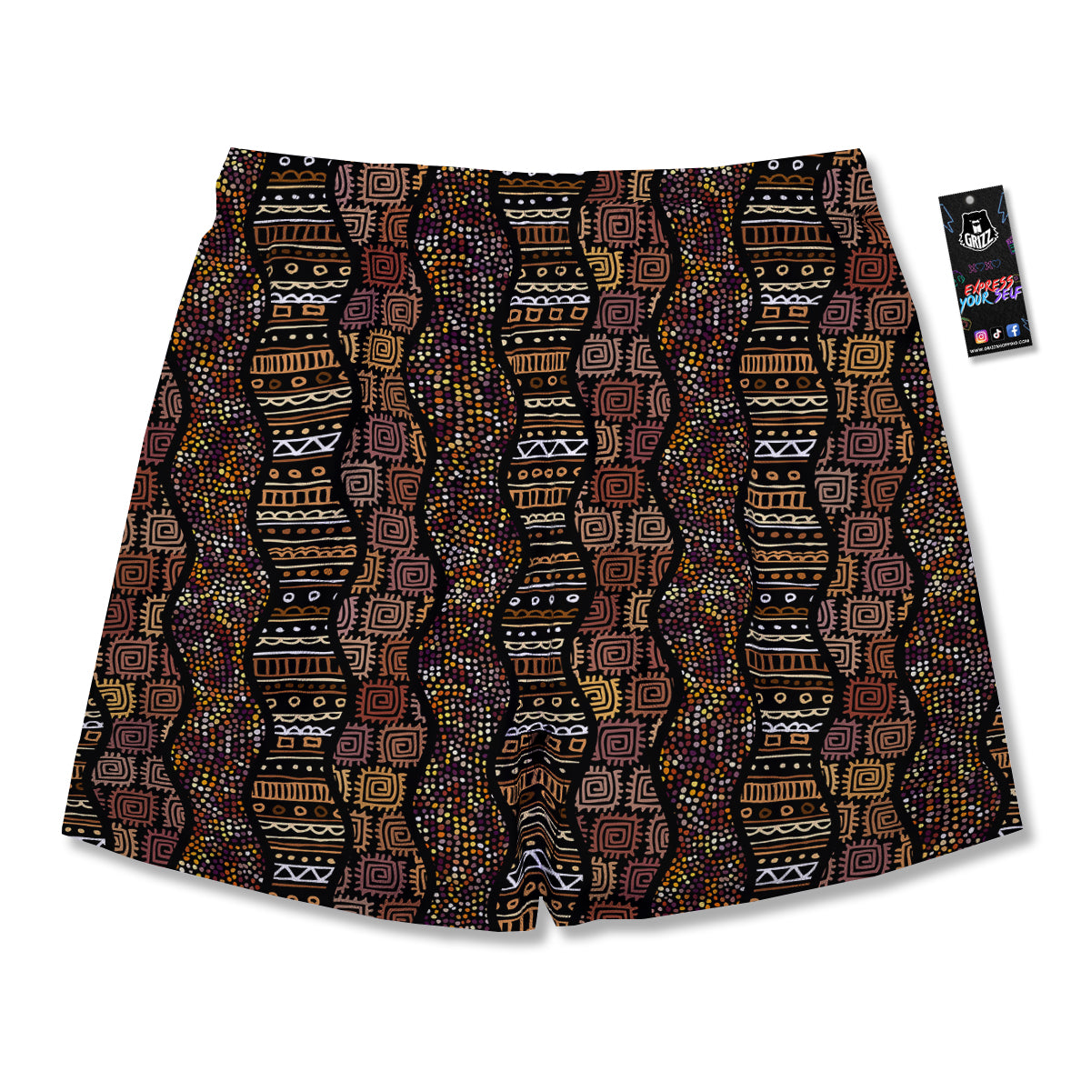 Inspired African Afro Print Pattern Men's Running Shorts-grizzshop
