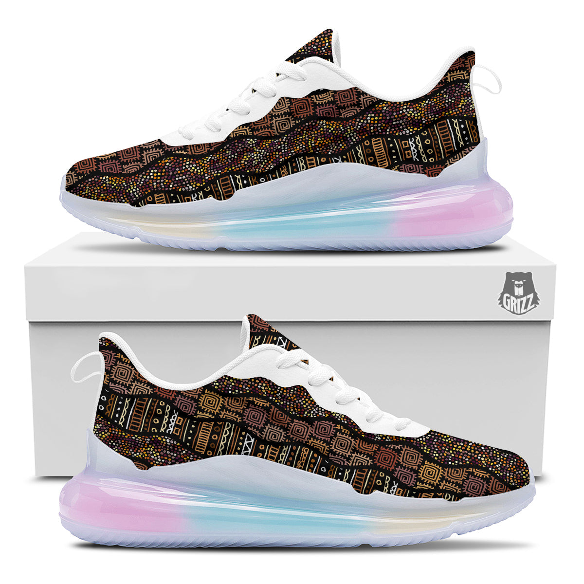 Inspired African Afro Print Pattern Running Sneakers-grizzshop