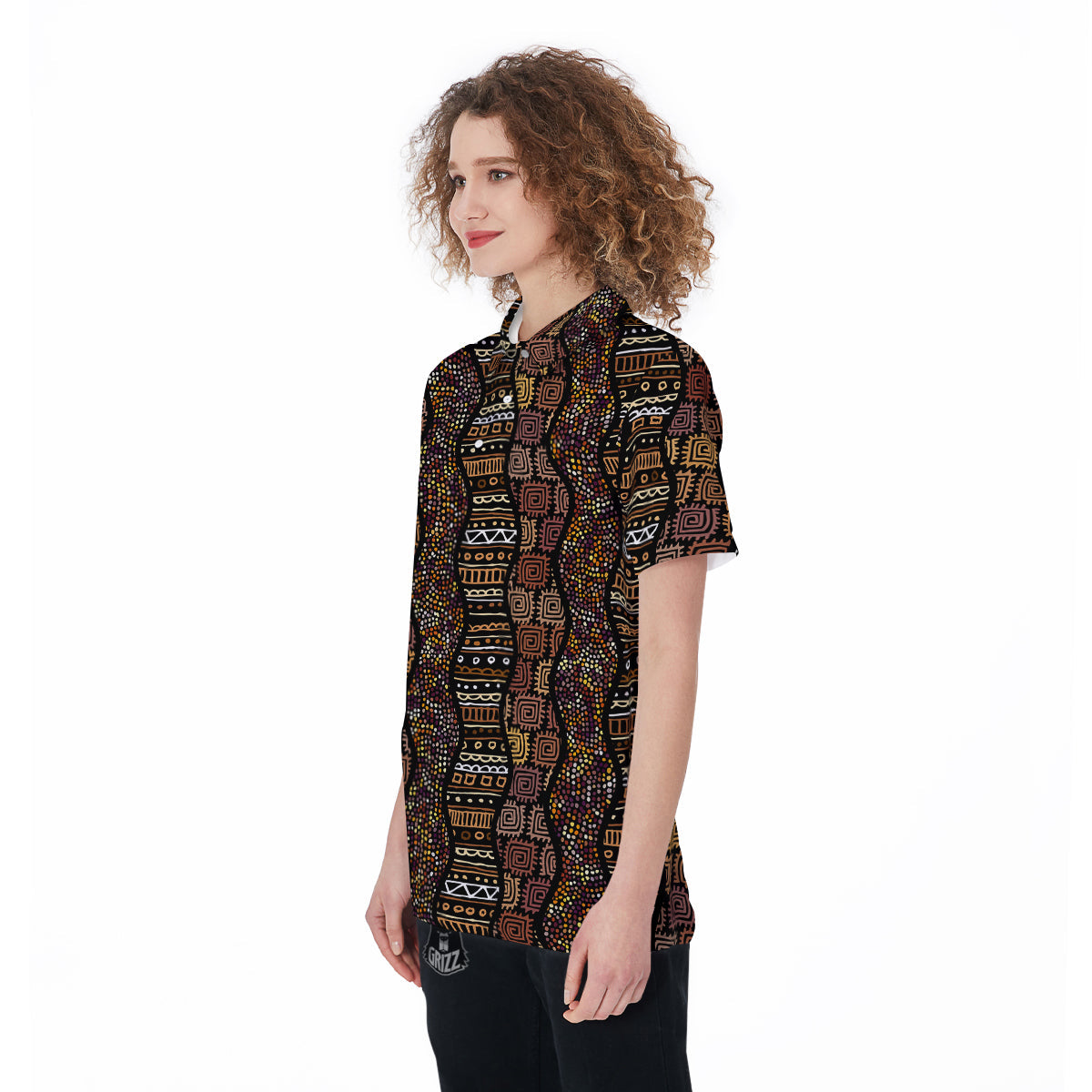 Inspired African Afro Print Pattern Women's Golf Shirts-grizzshop