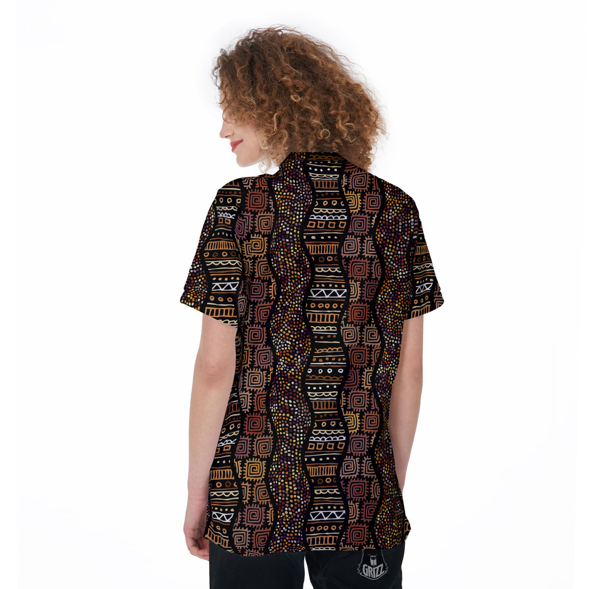 Inspired African Afro Print Pattern Women's Golf Shirts-grizzshop