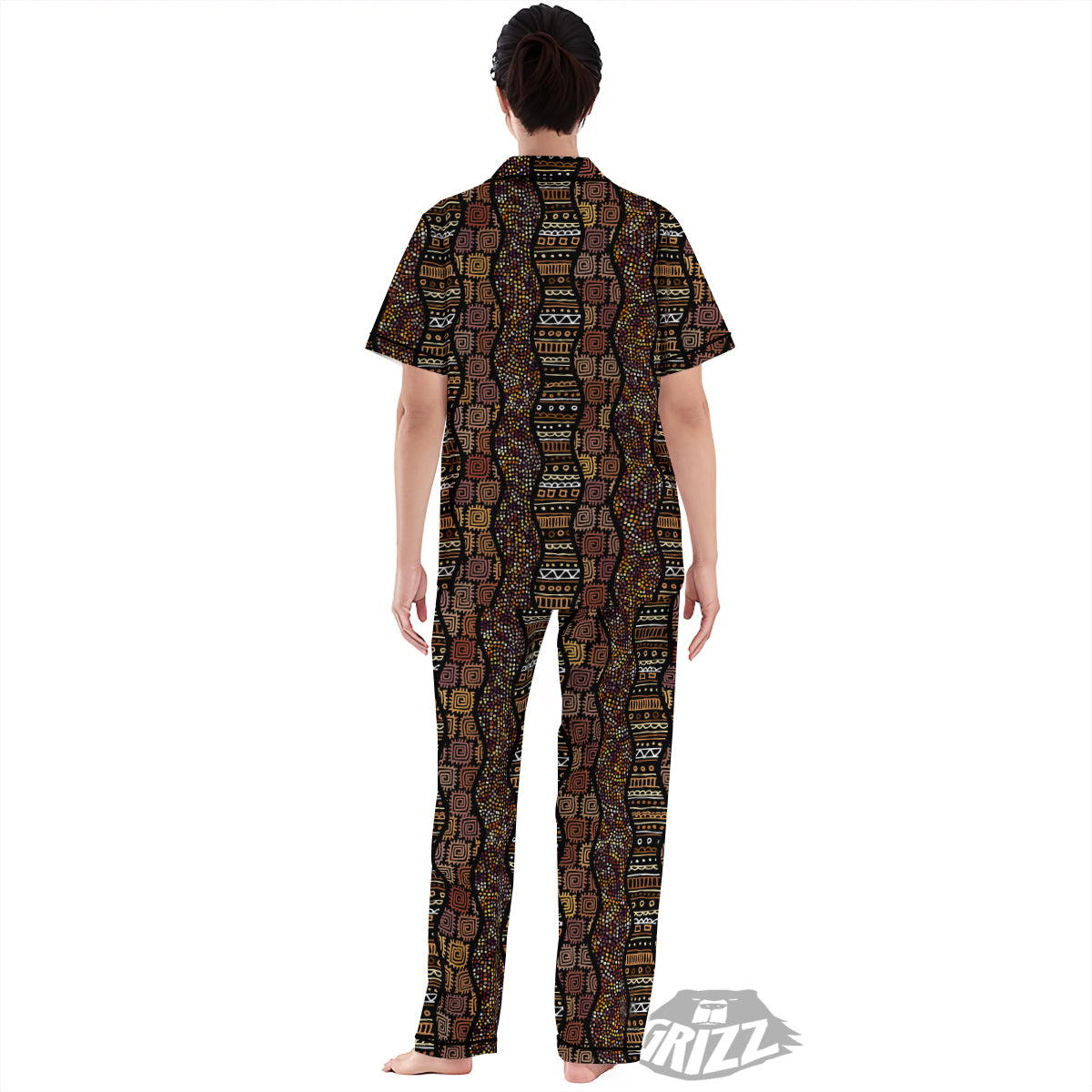 Inspired African Afro Print Pattern Women's Pajamas Set-grizzshop