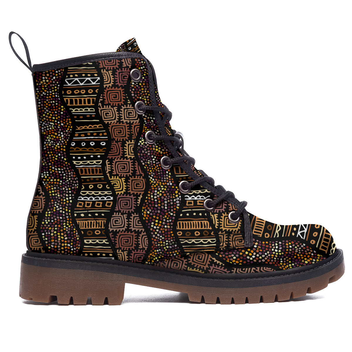 Inspired African Afro Print Pattern Work Boots-grizzshop