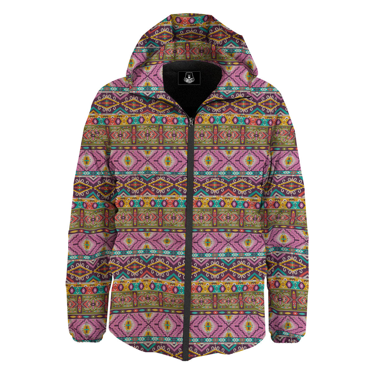 Inspired African Colorful Print Pattern Down Jacket-grizzshop