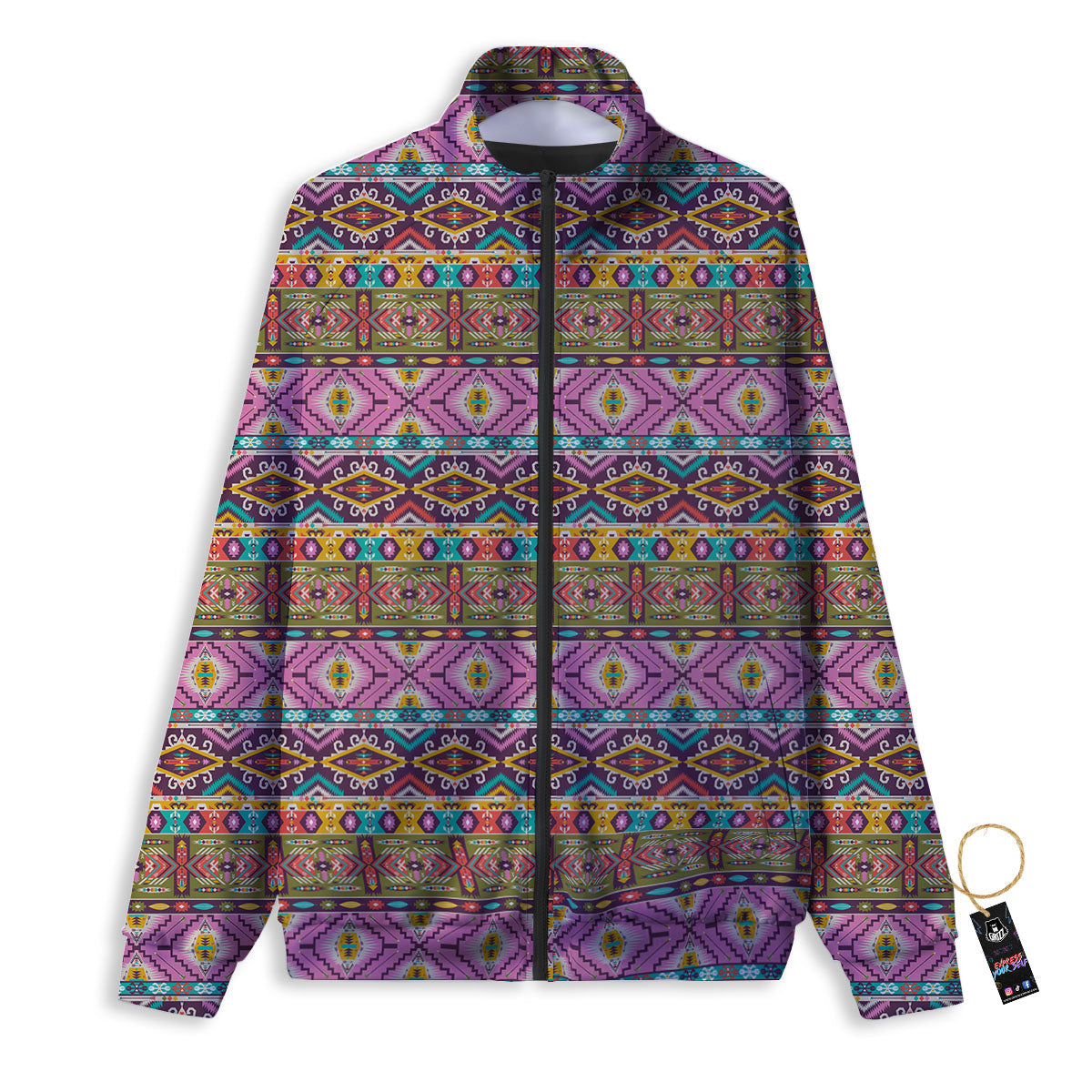 Inspired African Colorful Print Pattern Track Jacket-grizzshop