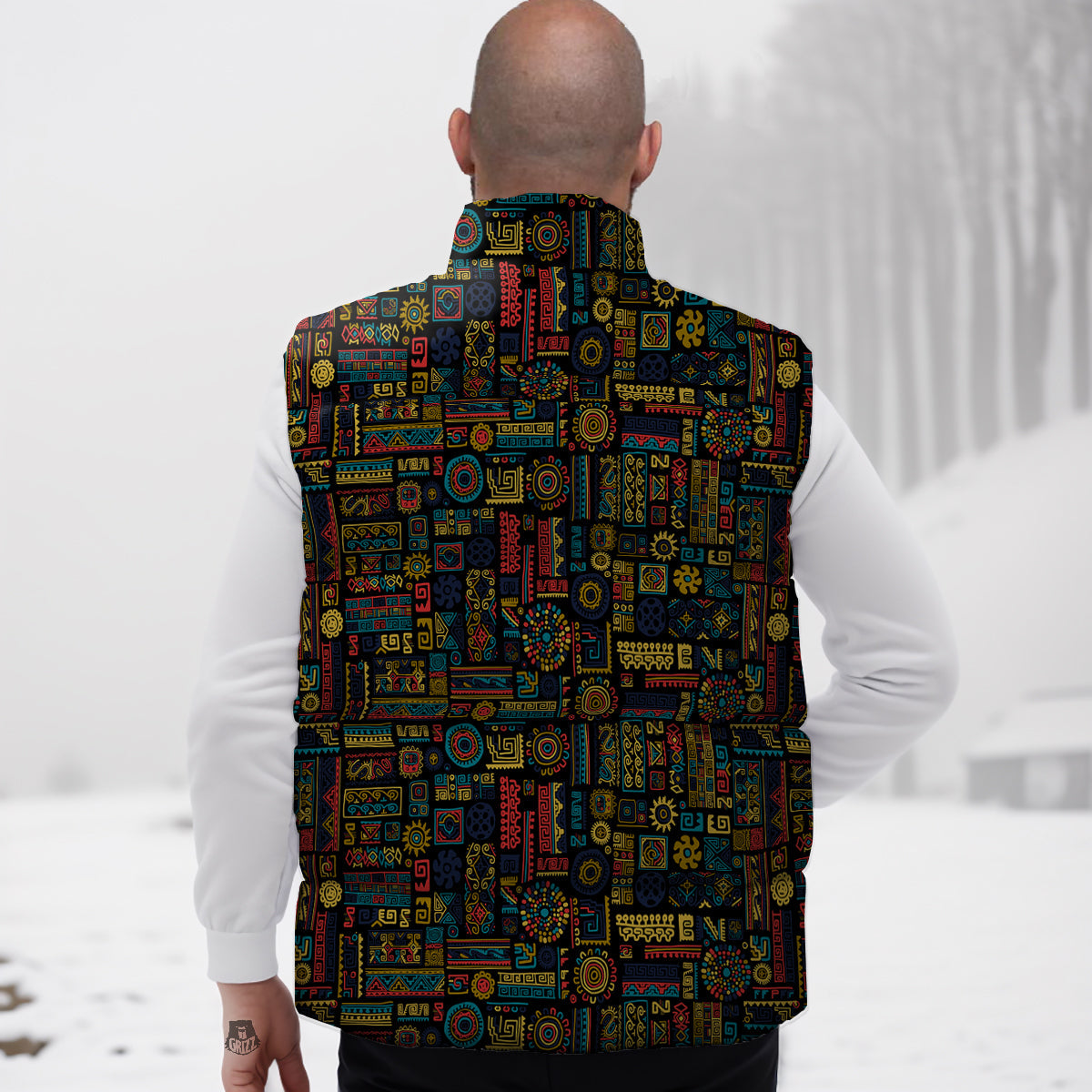 Inspired African Tribal Print Pattern Down Vest