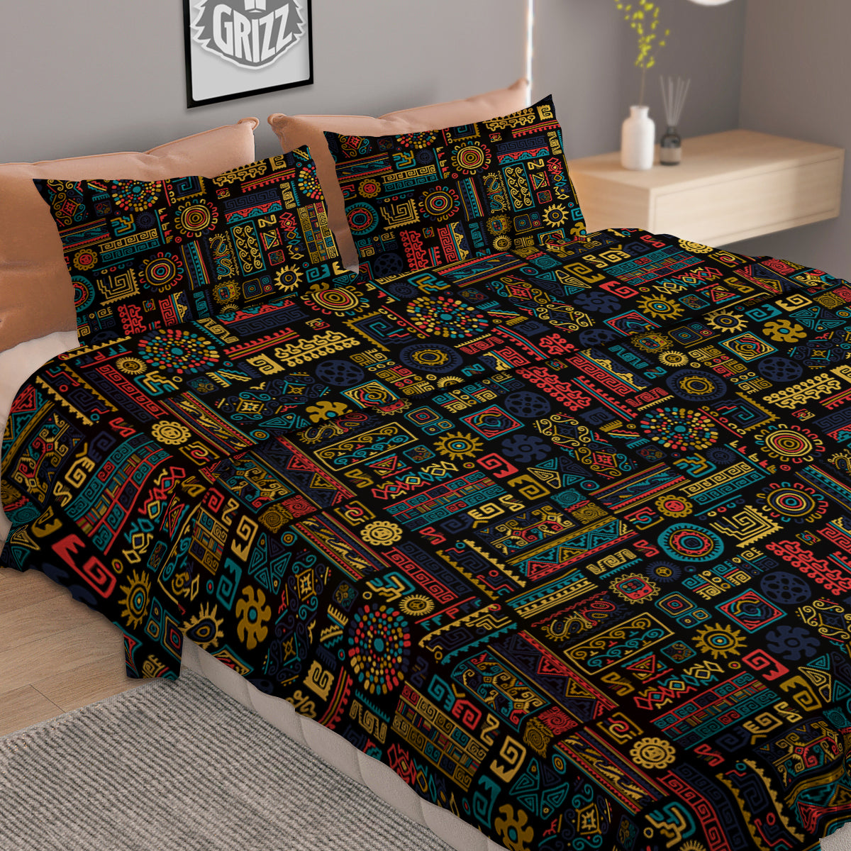 Inspired African Tribal Print Pattern Duvet Cover Bedding Set