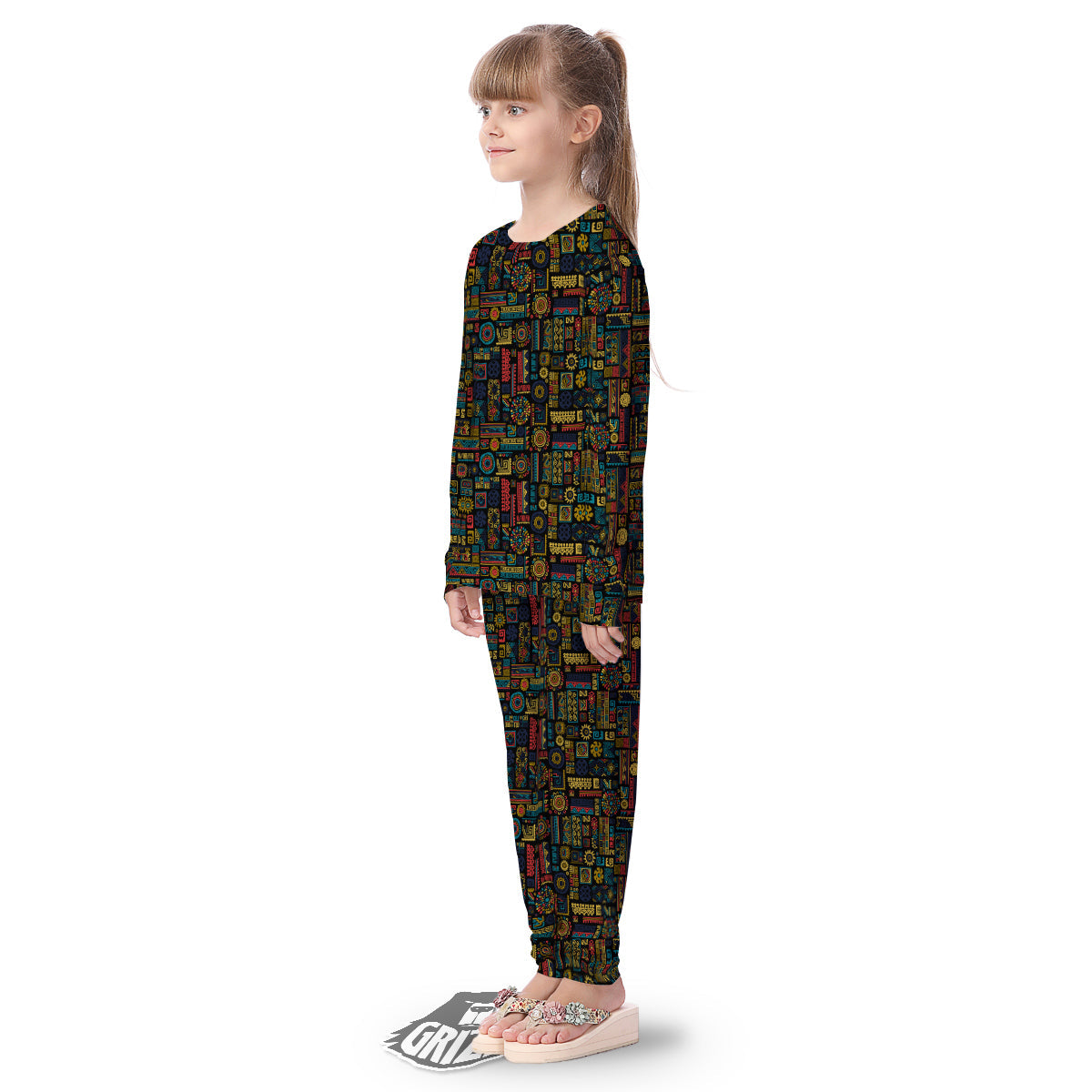 Inspired African Tribal Print Pattern Kid's Pajamas-grizzshop