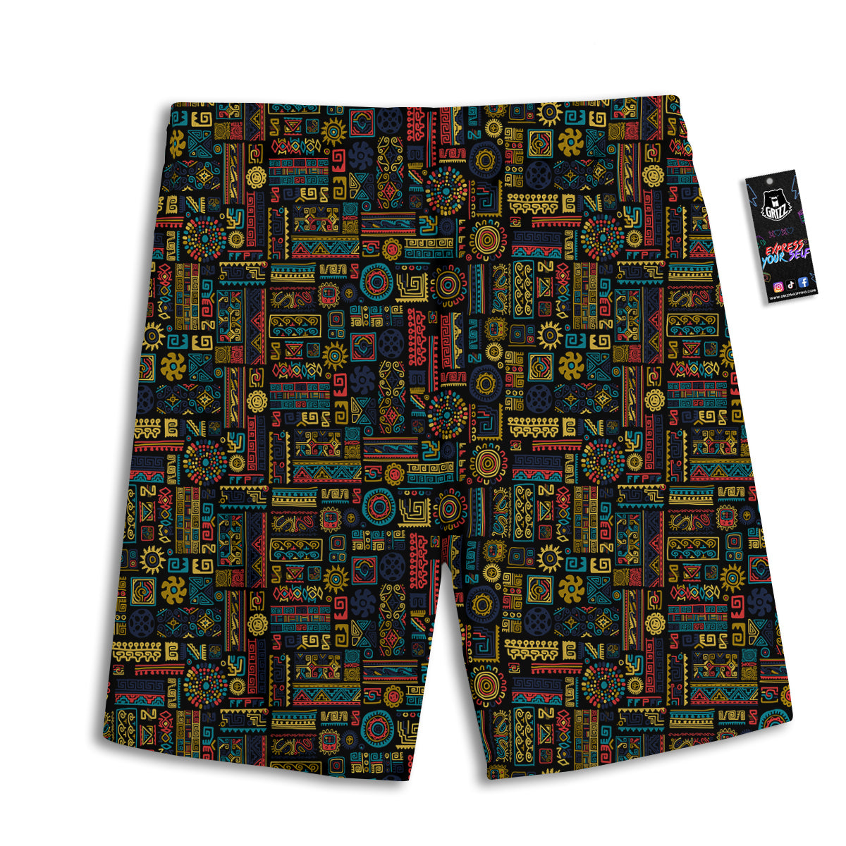 Inspired African Tribal Print Pattern Men's Athletic Shorts