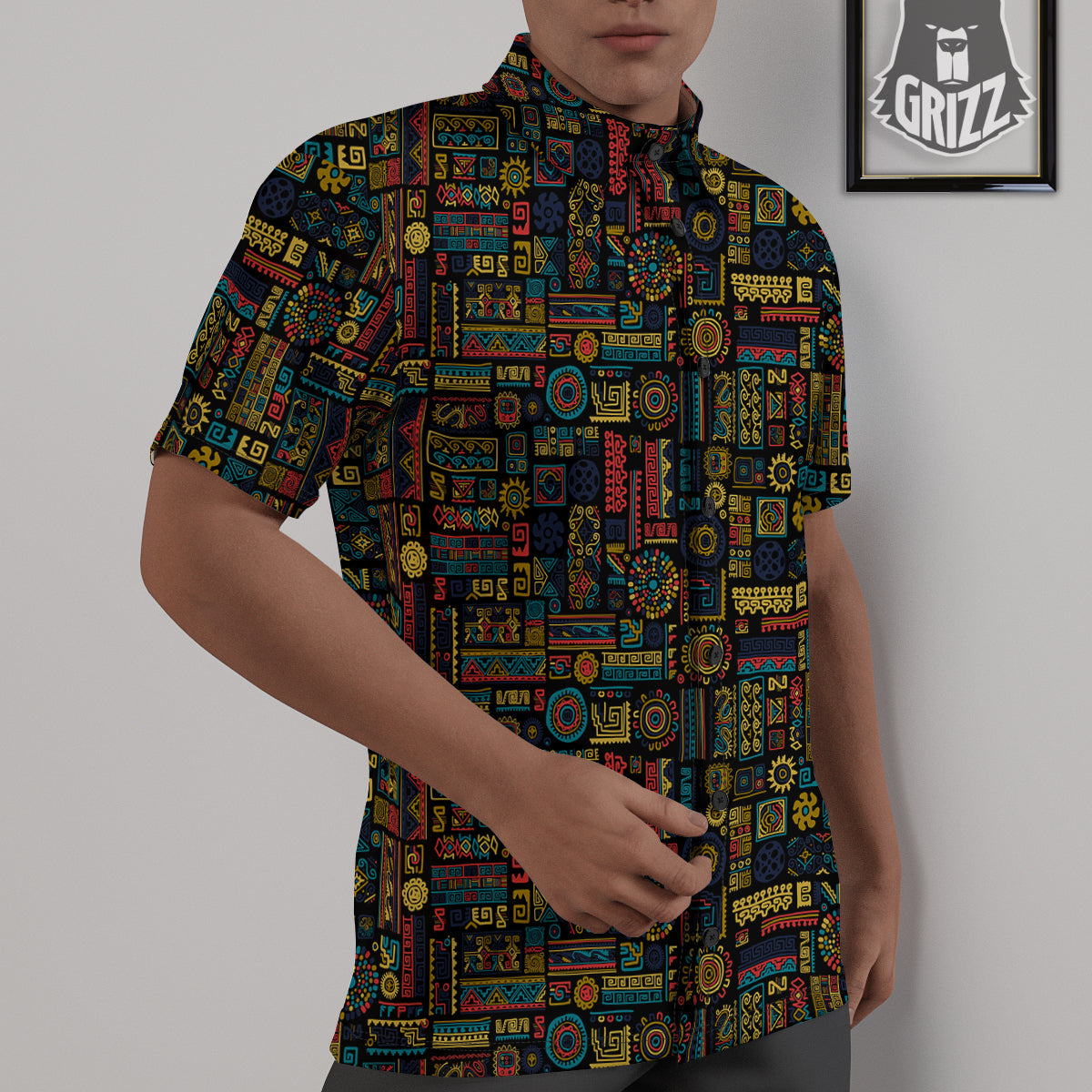 Inspired African Tribal Print Pattern Untucked Shirts-grizzshop