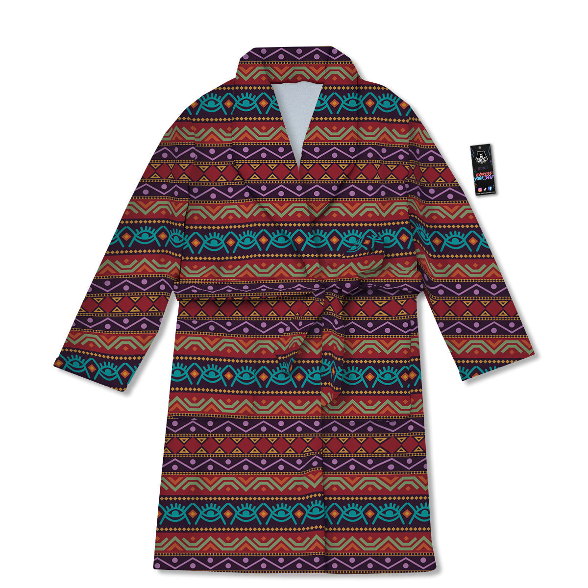 Inspired Afro Ethnic Print Bathrobe-grizzshop