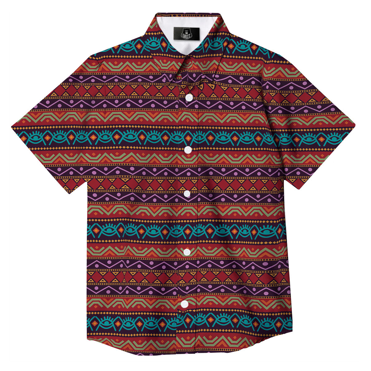 Inspired Afro Ethnic Print Button Up Shirt-grizzshop