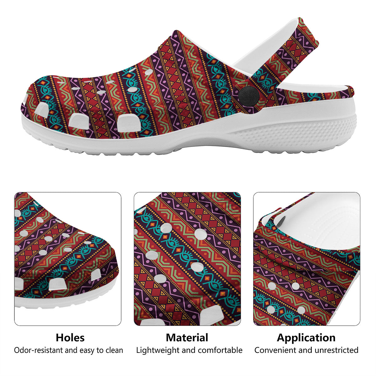 Inspired Afro Ethnic Print Clog-grizzshop