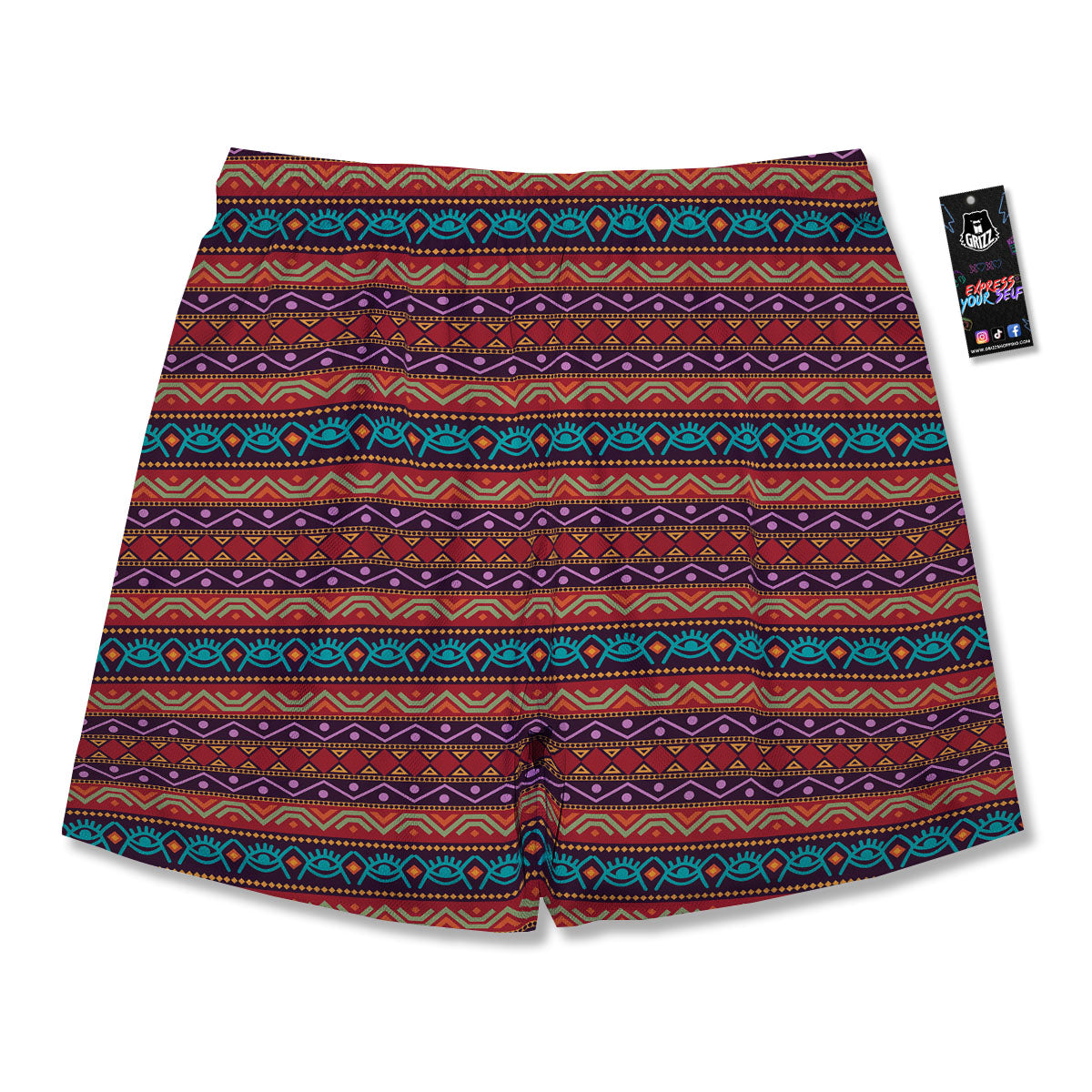 Inspired Afro Ethnic Print Men's Running Shorts-grizzshop