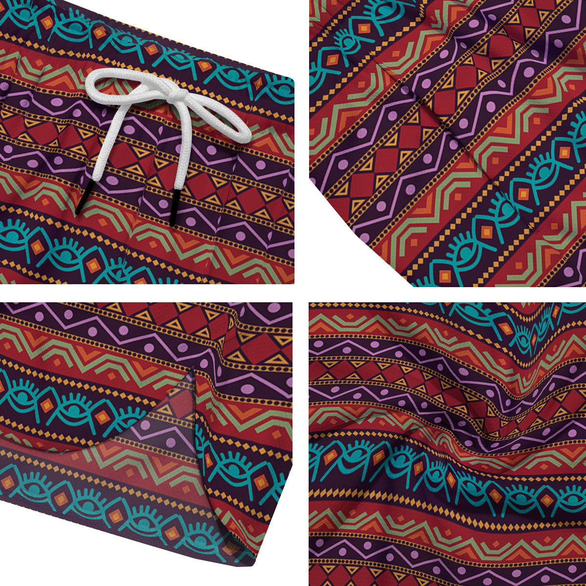 Inspired Afro Ethnic Print Men's Running Shorts-grizzshop