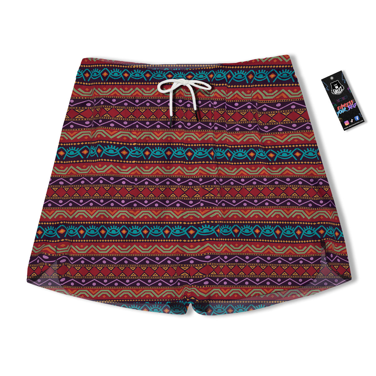 Inspired Afro Ethnic Print Men's Running Shorts-grizzshop