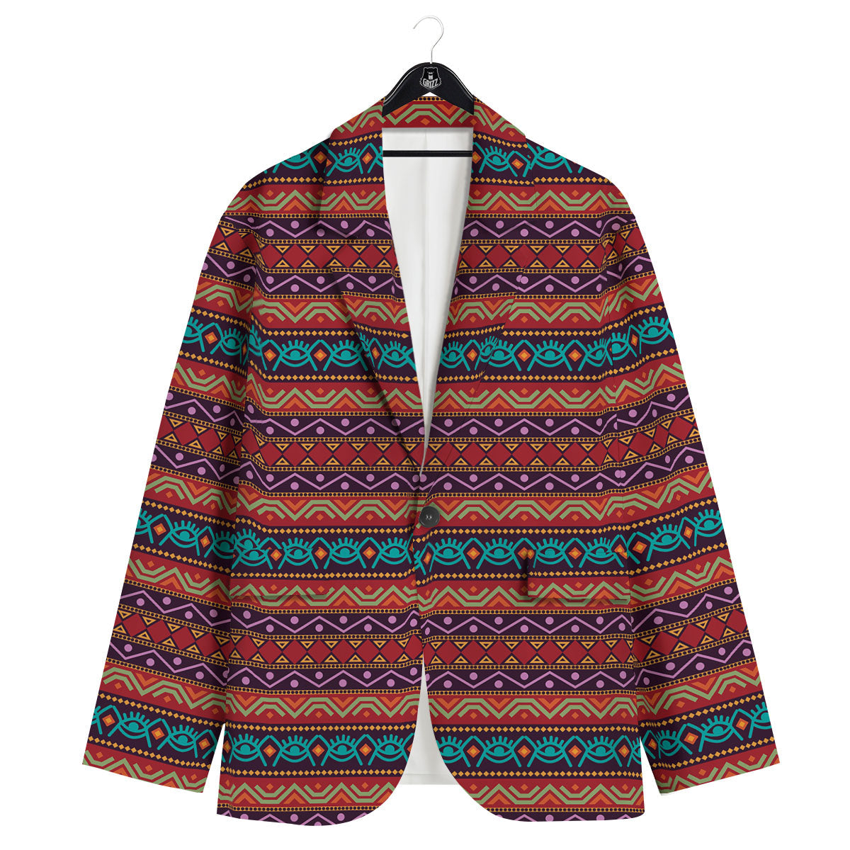 Inspired Afro Ethnic Print Men's Sport Coat-grizzshop