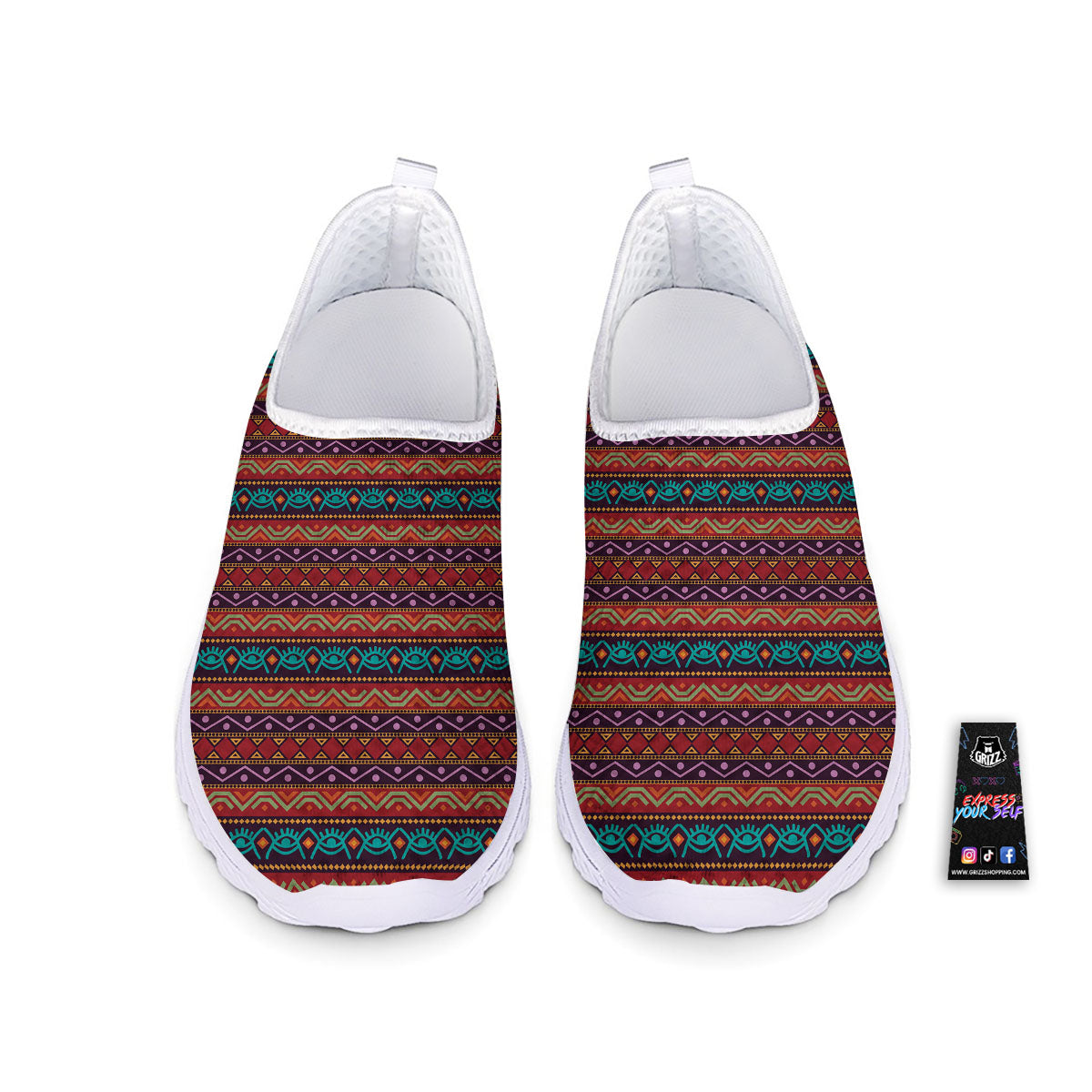 Inspired Afro Ethnic Print Nurse Shoes-grizzshop