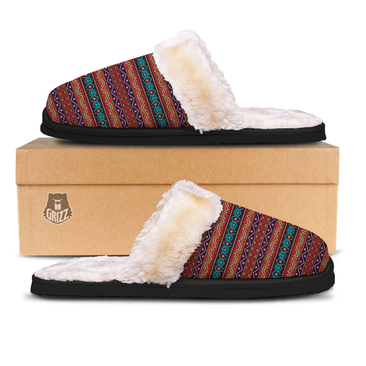 Inspired Afro Ethnic Print Slippers-grizzshop