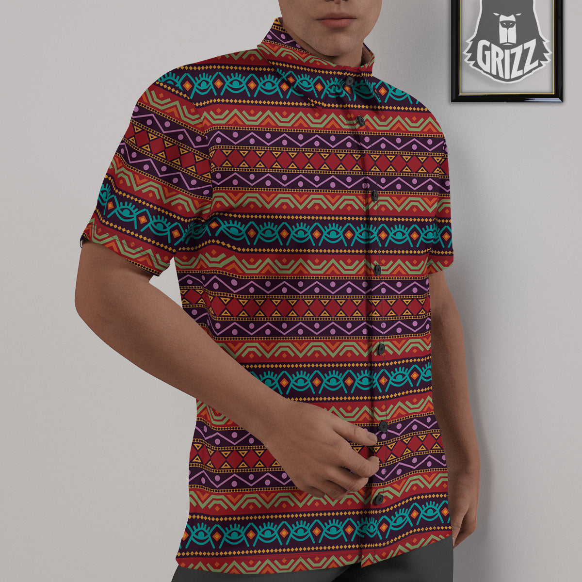 Inspired Afro Ethnic Print Untucked Shirts-grizzshop