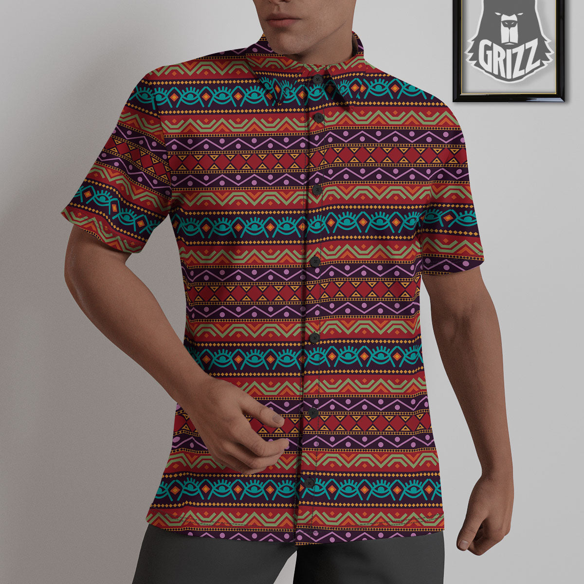 Inspired Afro Ethnic Print Untucked Shirts-grizzshop