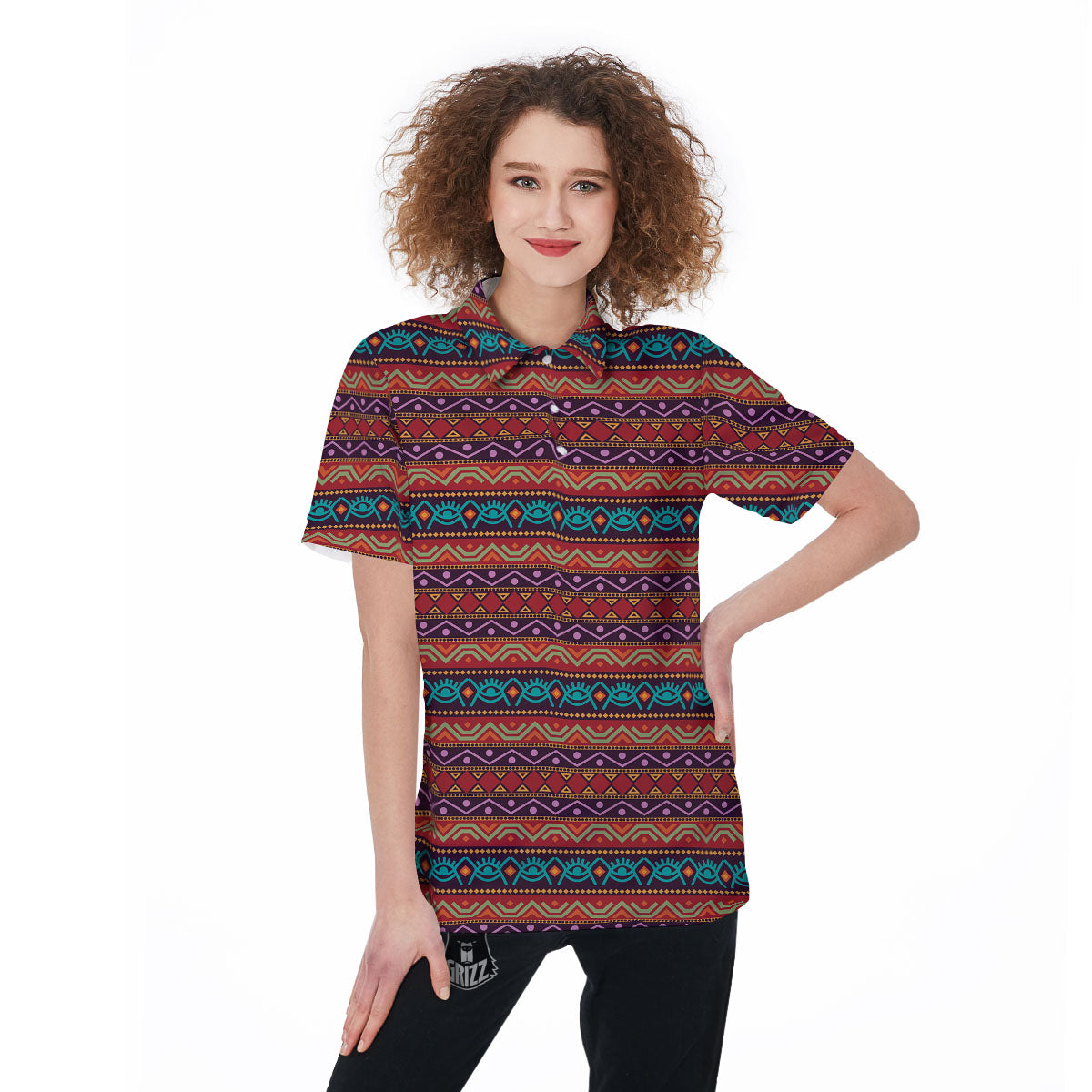 Inspired Afro Ethnic Print Women's Golf Shirts-grizzshop