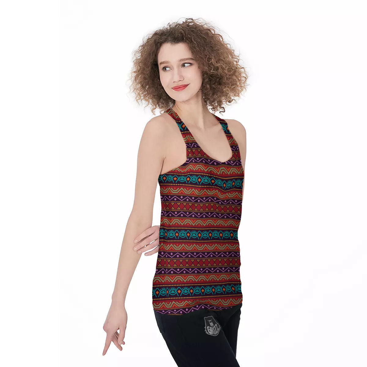 Inspired Afro Ethnic Print Women's Racerback Tank Top-grizzshop