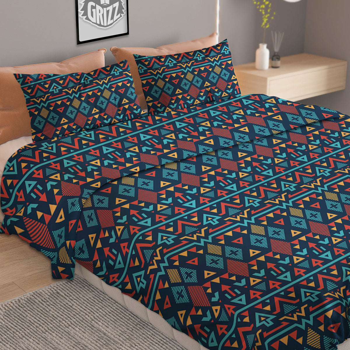 Inspired Ethnic African Print Pattern Duvet Cover Bedding Set