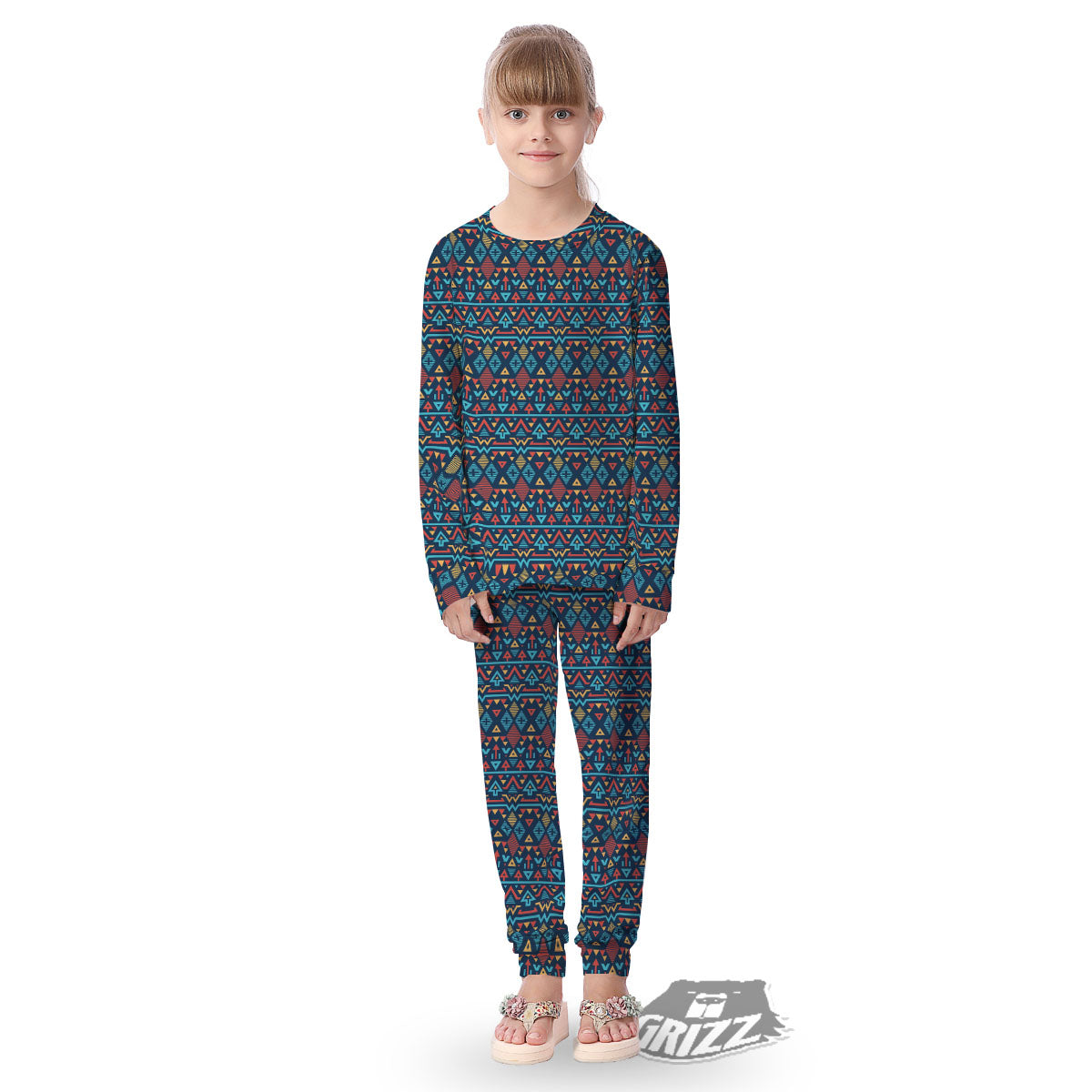 Inspired Ethnic African Print Pattern Kid's Pajamas-grizzshop