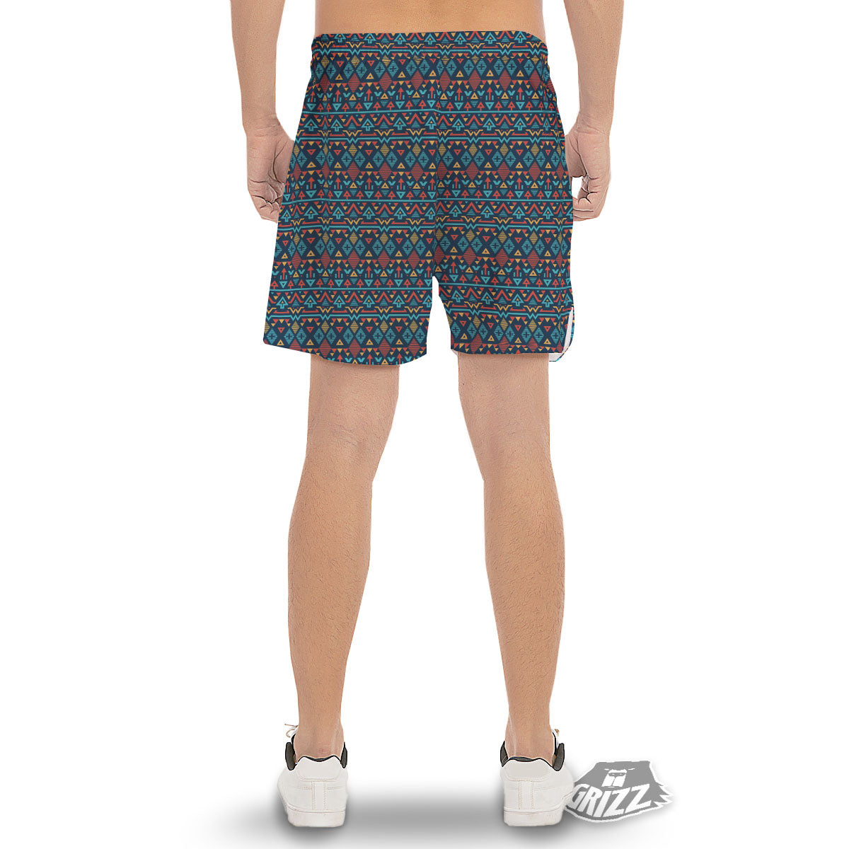 Inspired Ethnic African Print Pattern Men's Gym Shorts-grizzshop