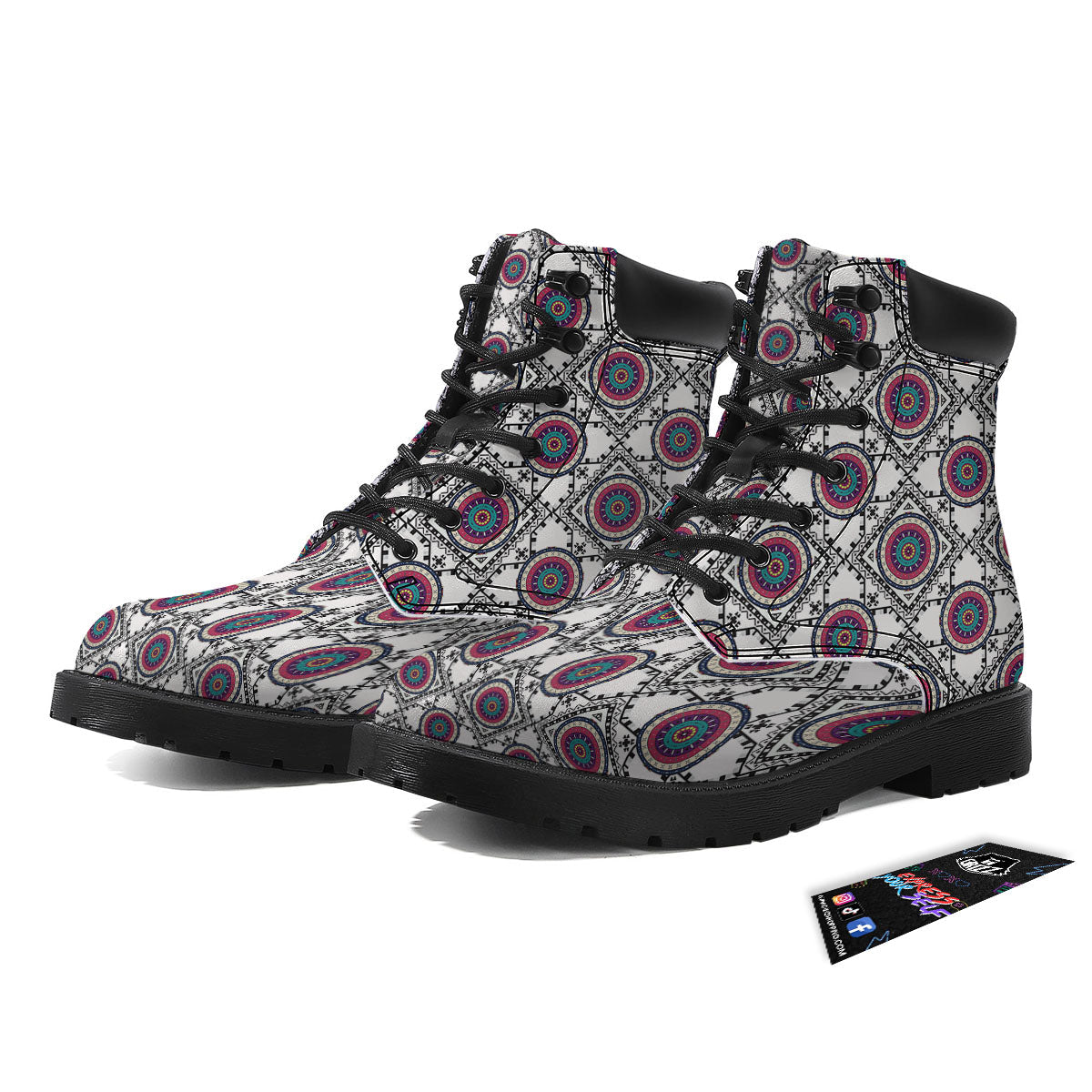 Inspired Native Indian Print Pattern Boots-grizzshop