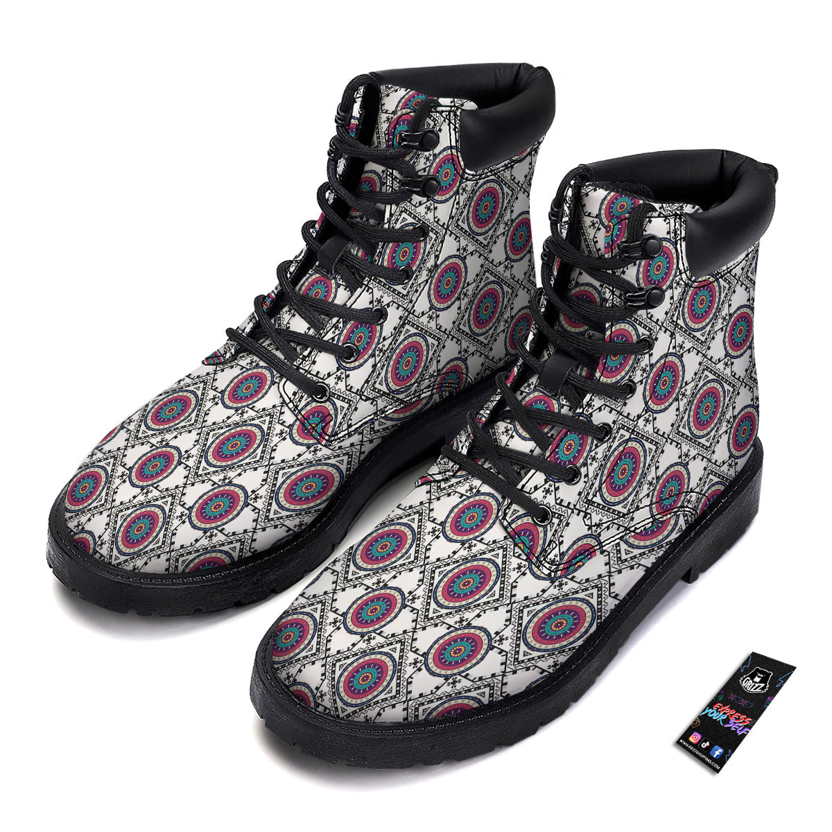 Inspired Native Indian Print Pattern Boots-grizzshop