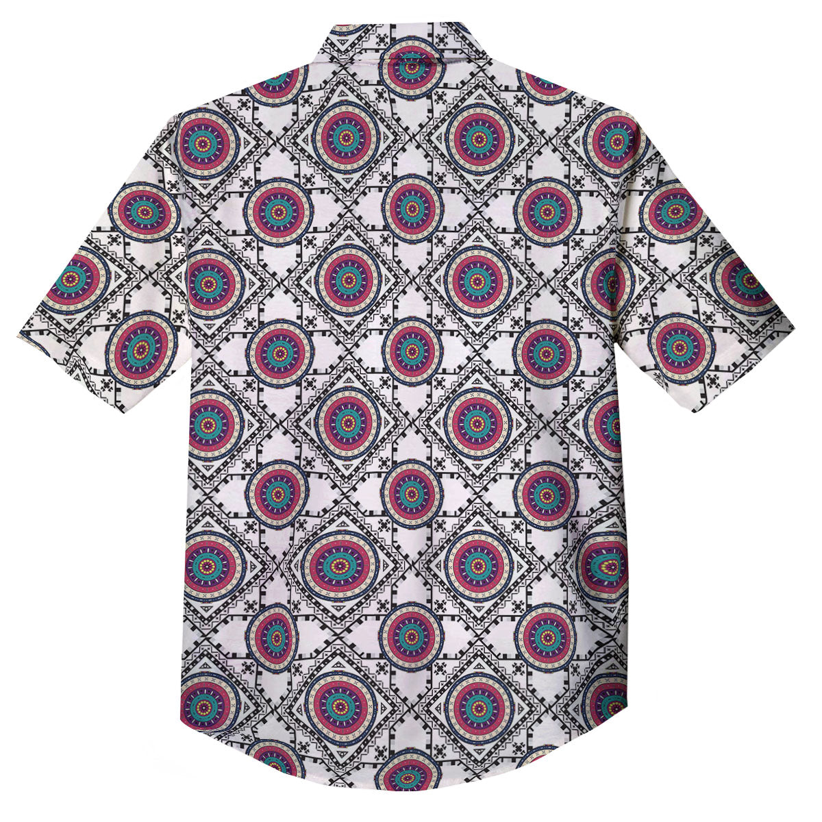 Inspired Native Indian Print Pattern Button Up Shirt-grizzshop