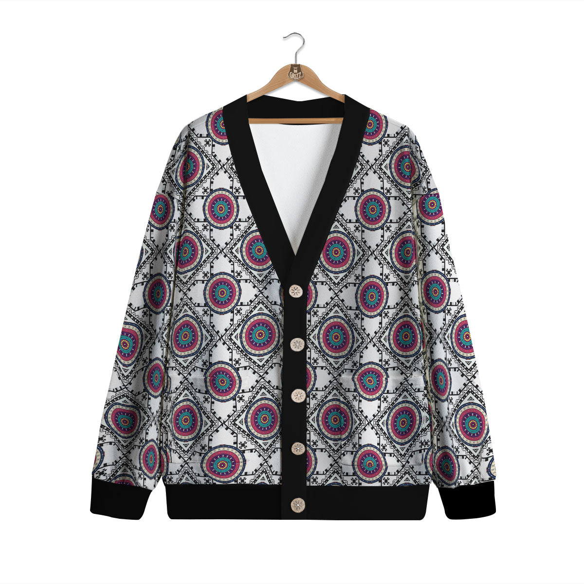 Inspired Native Indian Print Pattern Cardigan-grizzshop