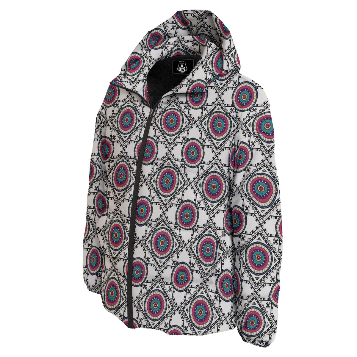 Inspired Native Indian Print Pattern Down Jacket-grizzshop