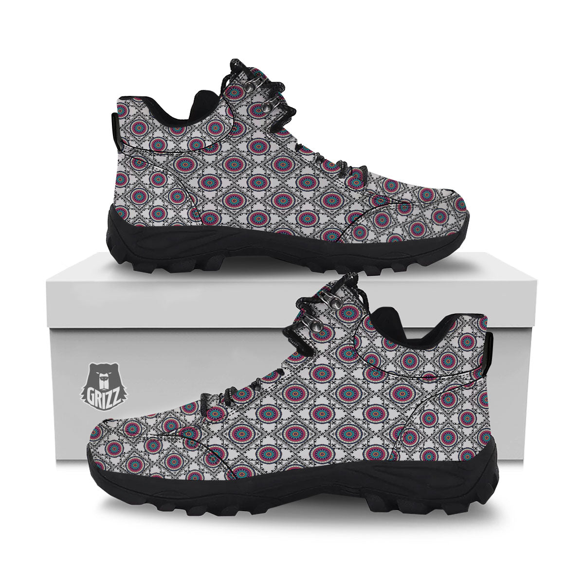Inspired Native Indian Print Pattern Hiking Shoes-grizzshop