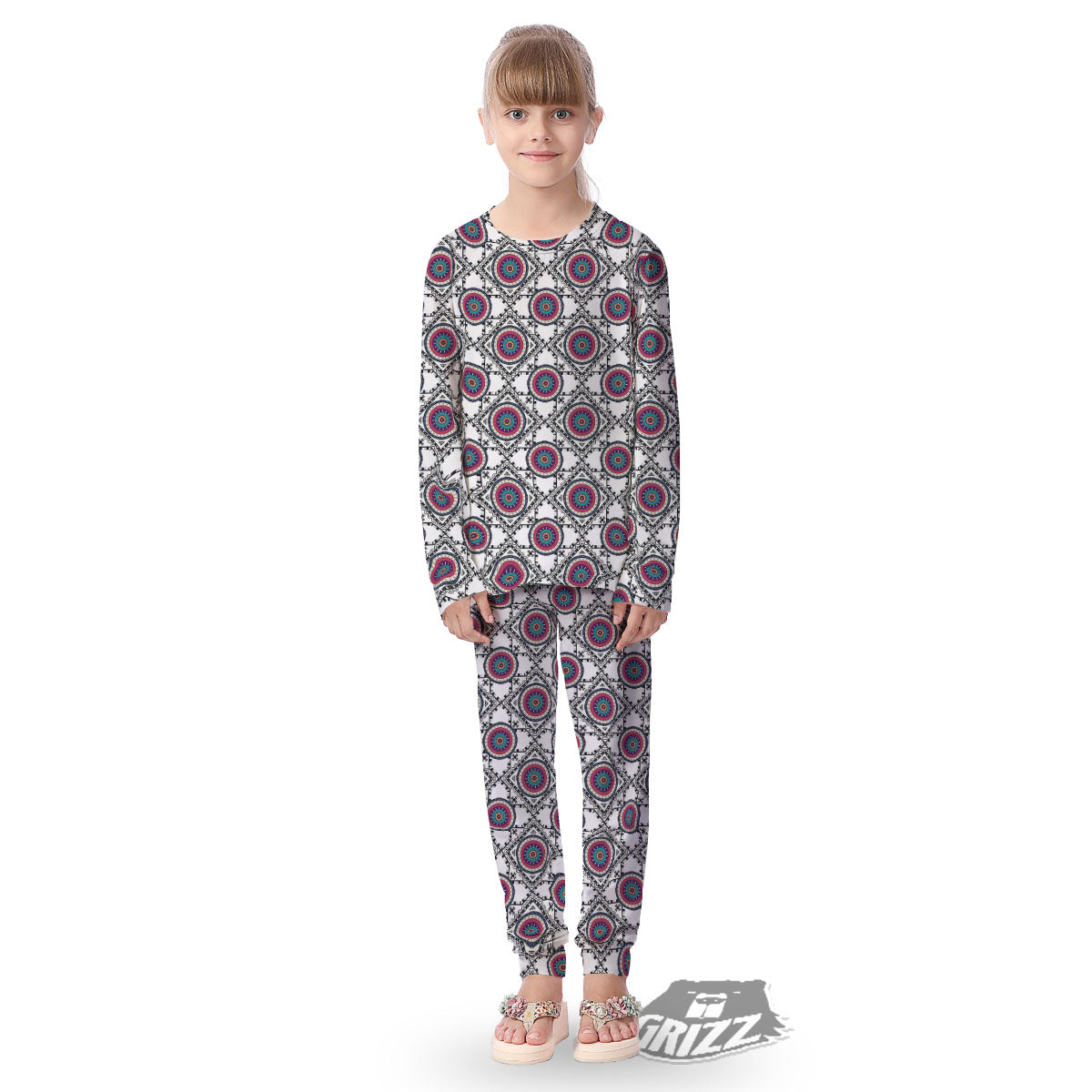 Inspired Native Indian Print Pattern Kid's Pajamas-grizzshop