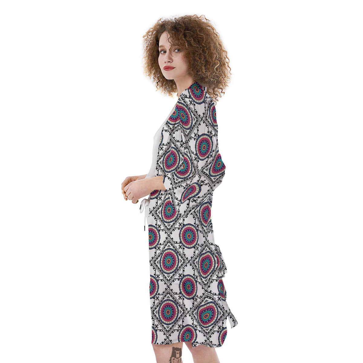 Inspired Native Indian Print Pattern Kimono-grizzshop